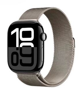 Apple Watch Series 10 GPS,
46mm Jet Black Aluminum
Case with Natural Milanese